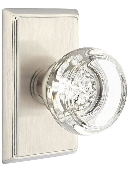 Providence Door Set With Georgetown Crystal Knobs in Satin Nickel.